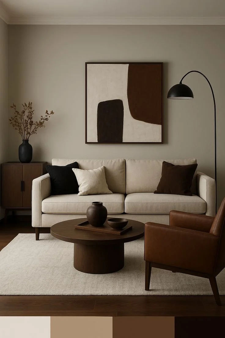 large art over sofa inspo for modern living room