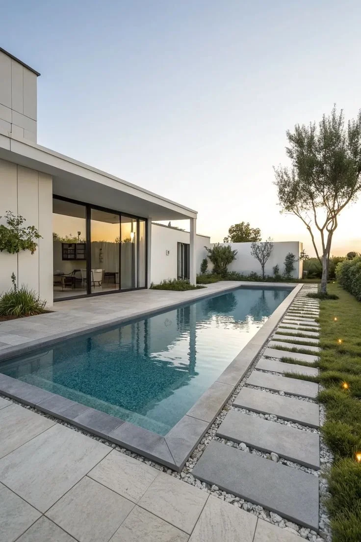 rectangular pool for modern home