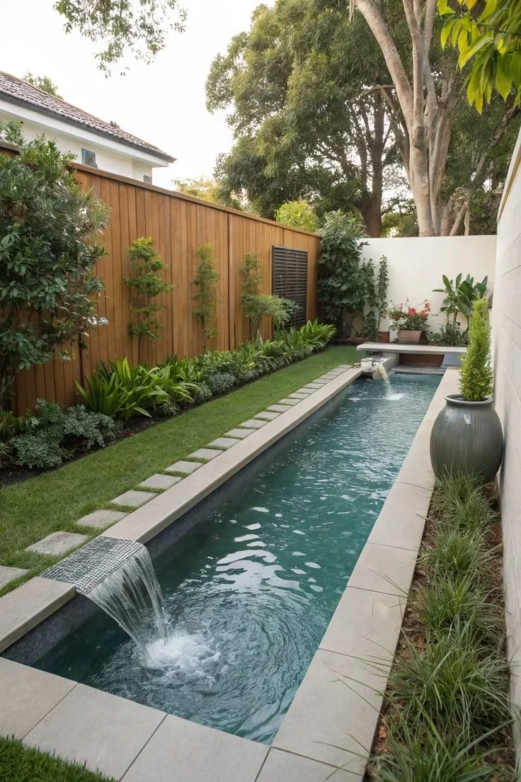 slim pool for narrow backyards