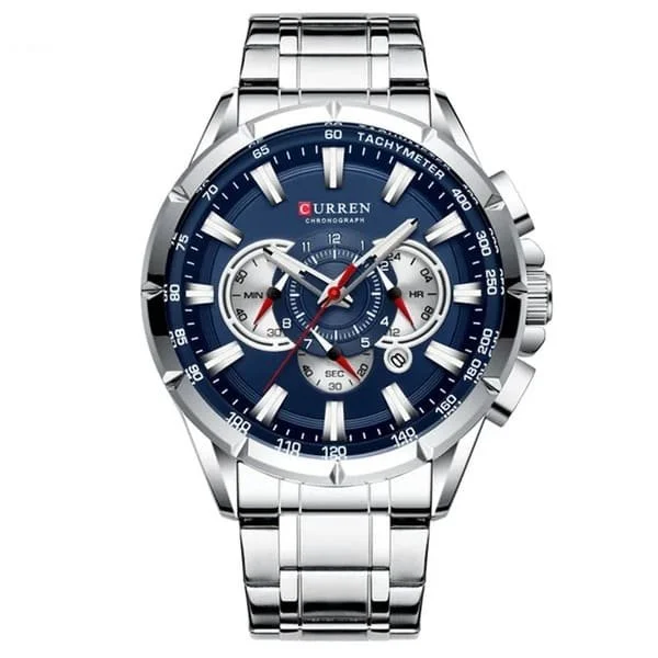 Reloj curren 8363 análogo – plateado azul