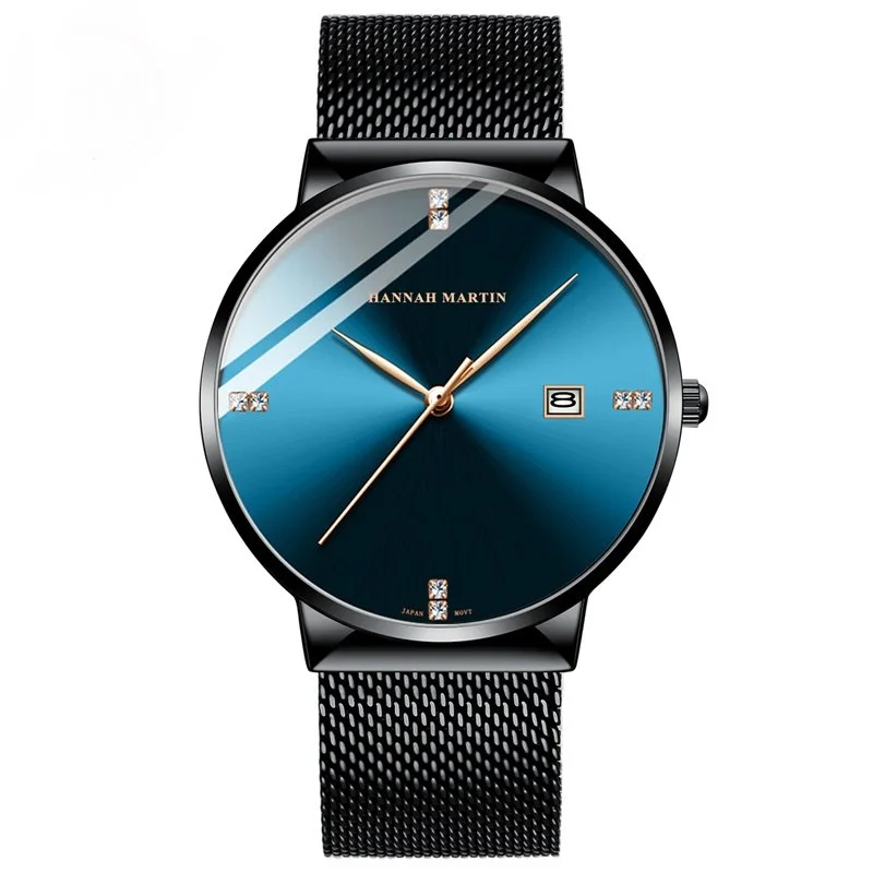 Reloj Clásico De Cuarzo Hannah Martin Hm901 Para Hombre Cara AZUL
