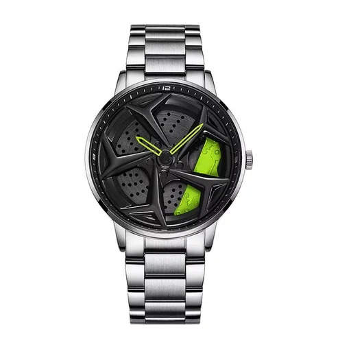 Reloj casual SANDA P1087 con esfera giratoria y diseño creativo para hombre. (Plateado)