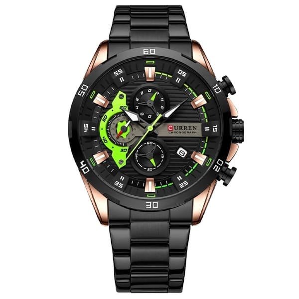 Reloj curren 8402 análogo – negro/verde