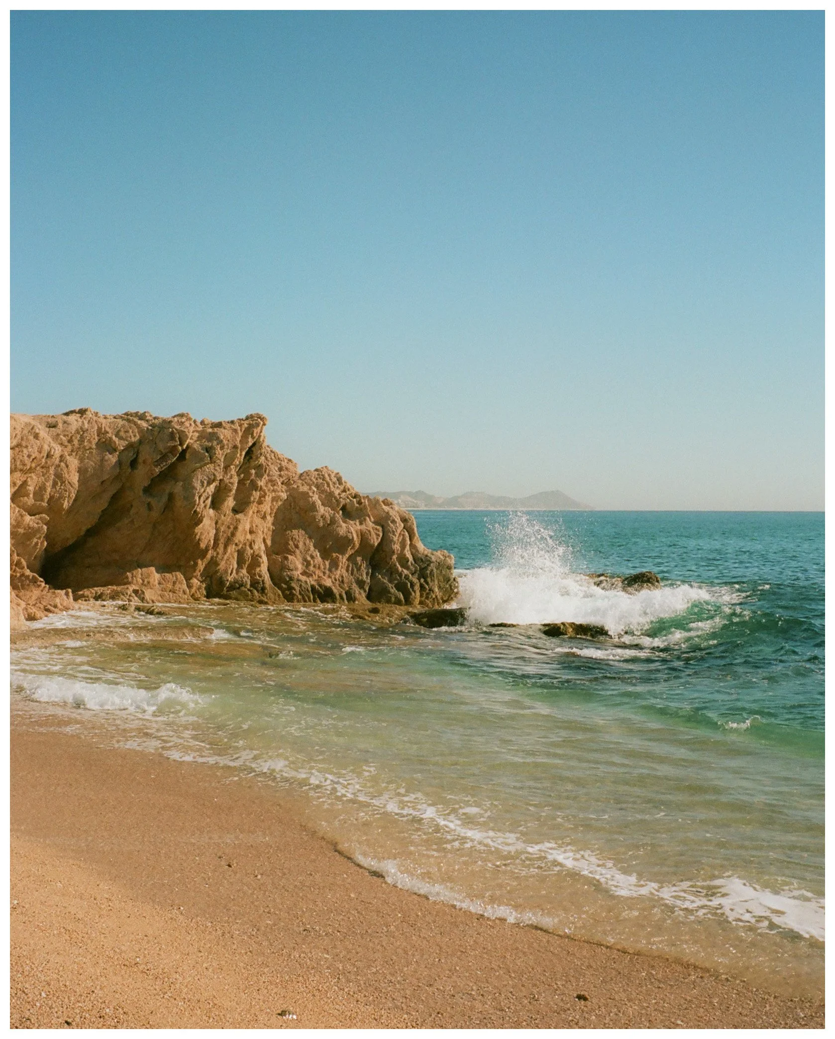 Wave Crashing onto Cabo Beach