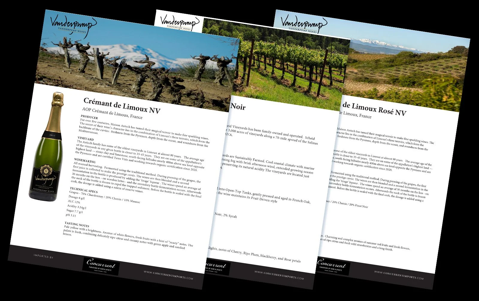 Vanderpump Wines Tech Sheets