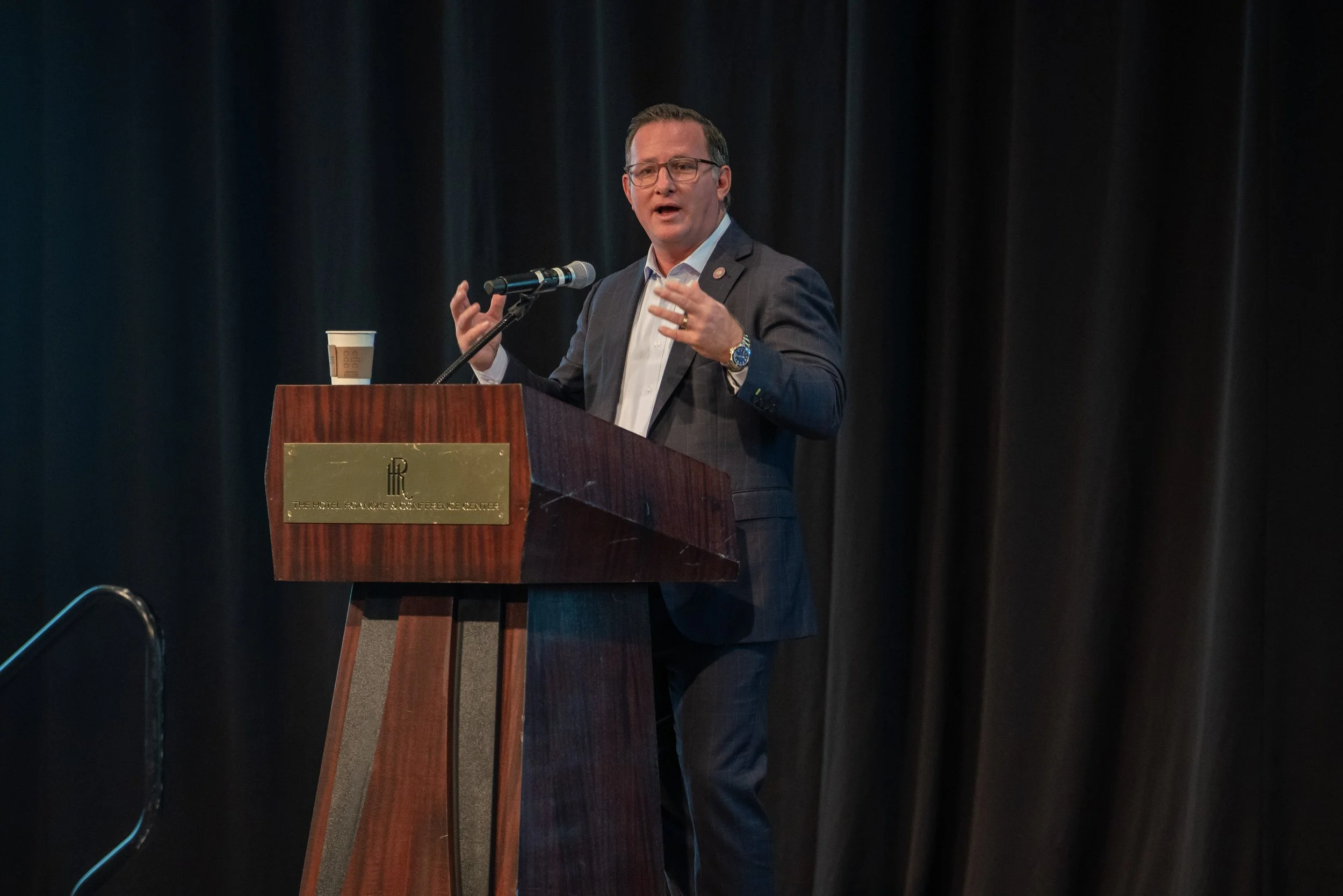 Male presenter at podium