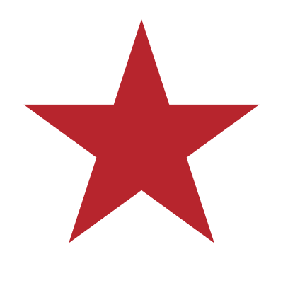 A red five-pointed star on a black background.