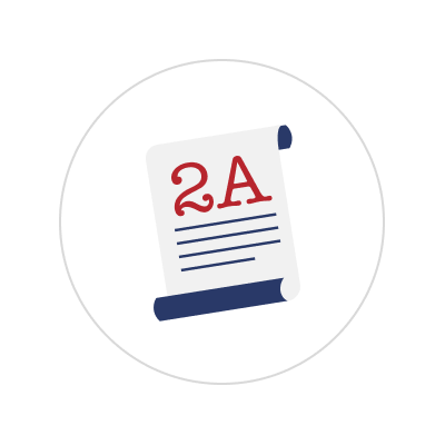 A playbill with the title '2A' and some text, centered on a black background.