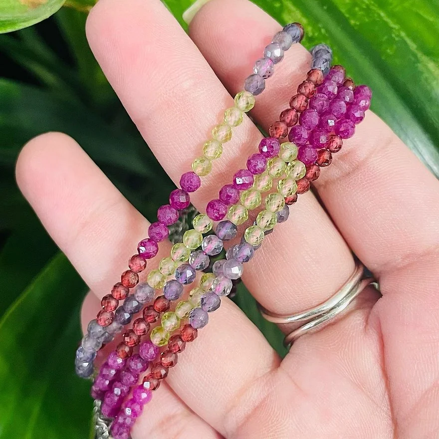 Peridot, Ruby, Tanzanite & Garnet Faceted Bracelet | The Alchemical Loom of Destiny