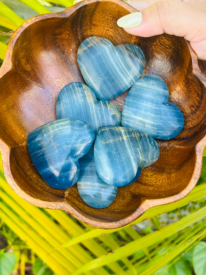 Blue Onyx Heart Carving | The Vessel of Lemurian Serenity