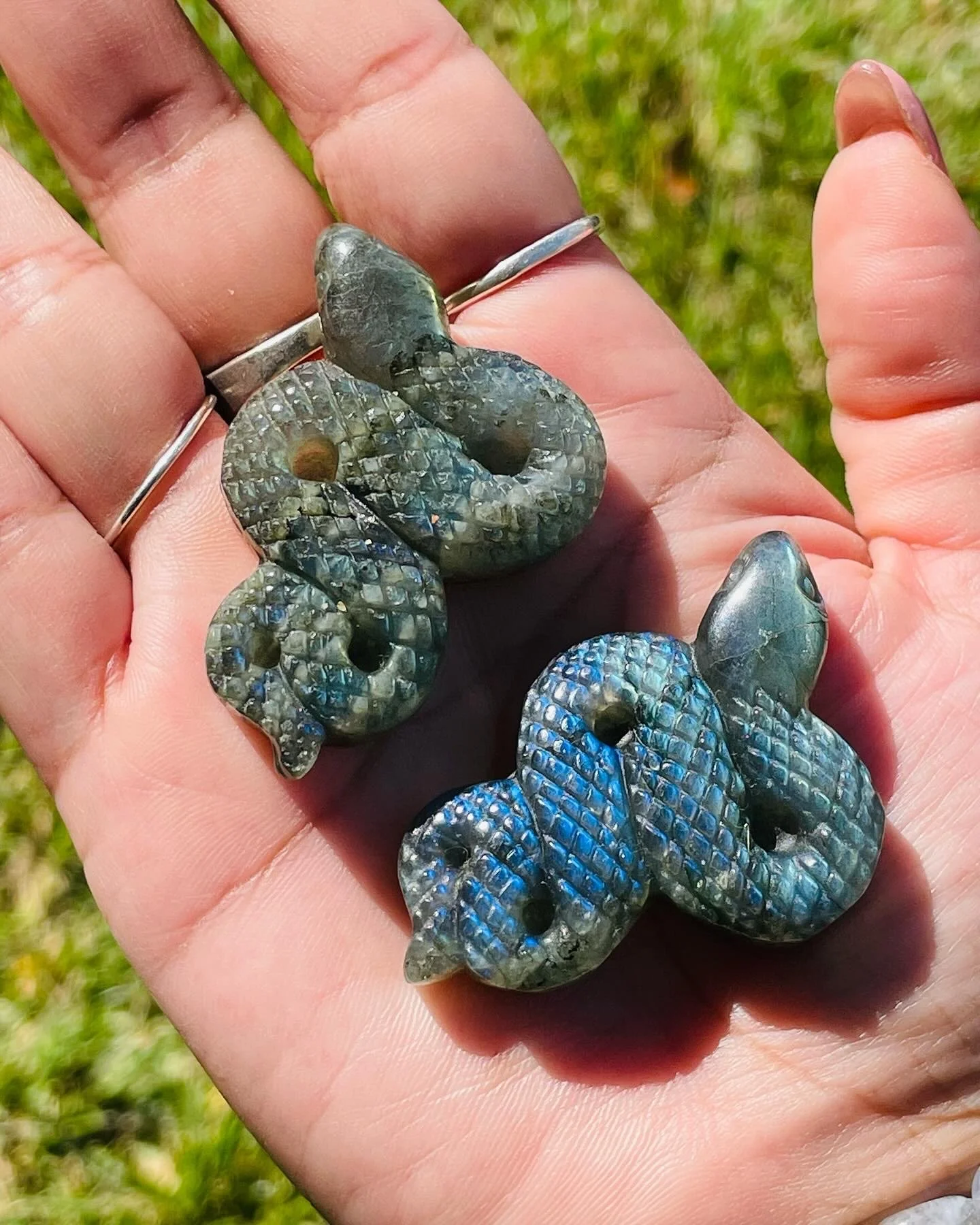 The Labradorite Snake Carving | The Totem of Alchemical Rebirth