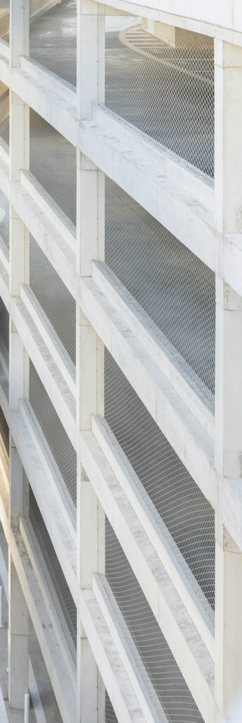 external parking garage in blue tint