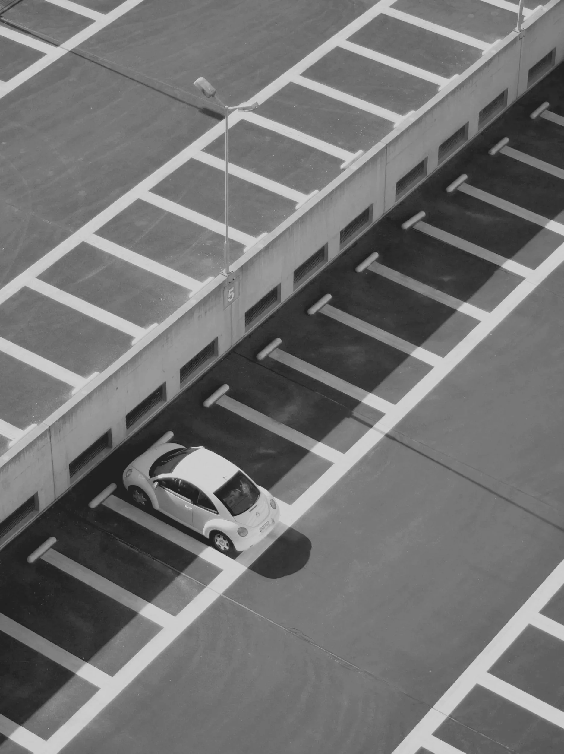 parking lot with red tint
