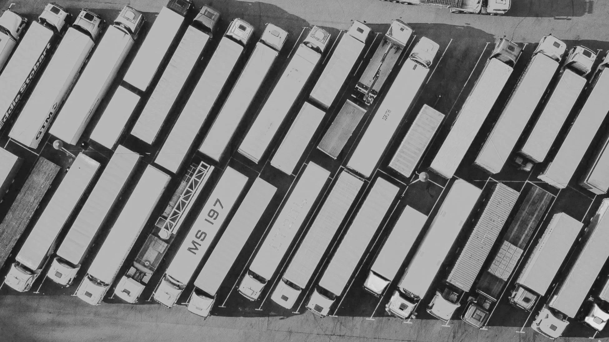 truck parking or storage with a red tint