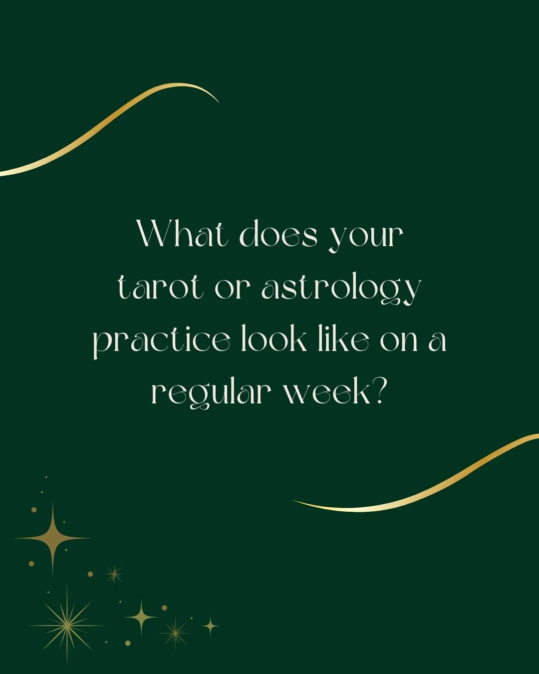 Tell us the one you actually do -- not the version you think you should have. 

No judgment. We're genuinely curious so we can build the best for you. 💫

Drop it below. &darr;

#tarotcommunity #astrologycommunity #tarotpractice #intentionalliving #t
