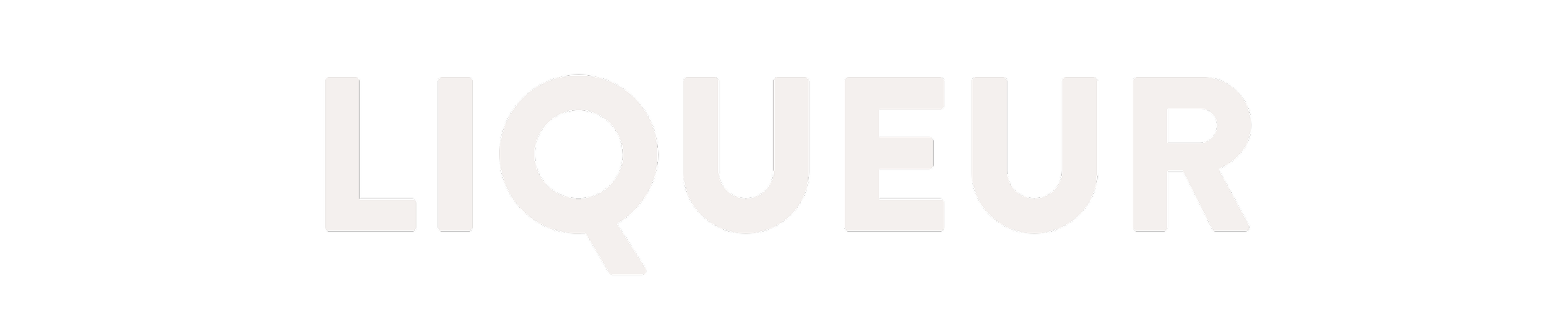 Word 'LIQOUR' written in large, white capital letters on a black background.
