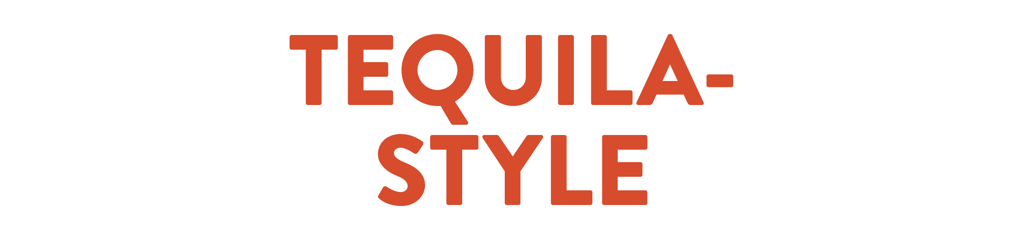 Word cloud with the words 'Tequila - Style' in large red letters at the center, surrounded by smaller black text.