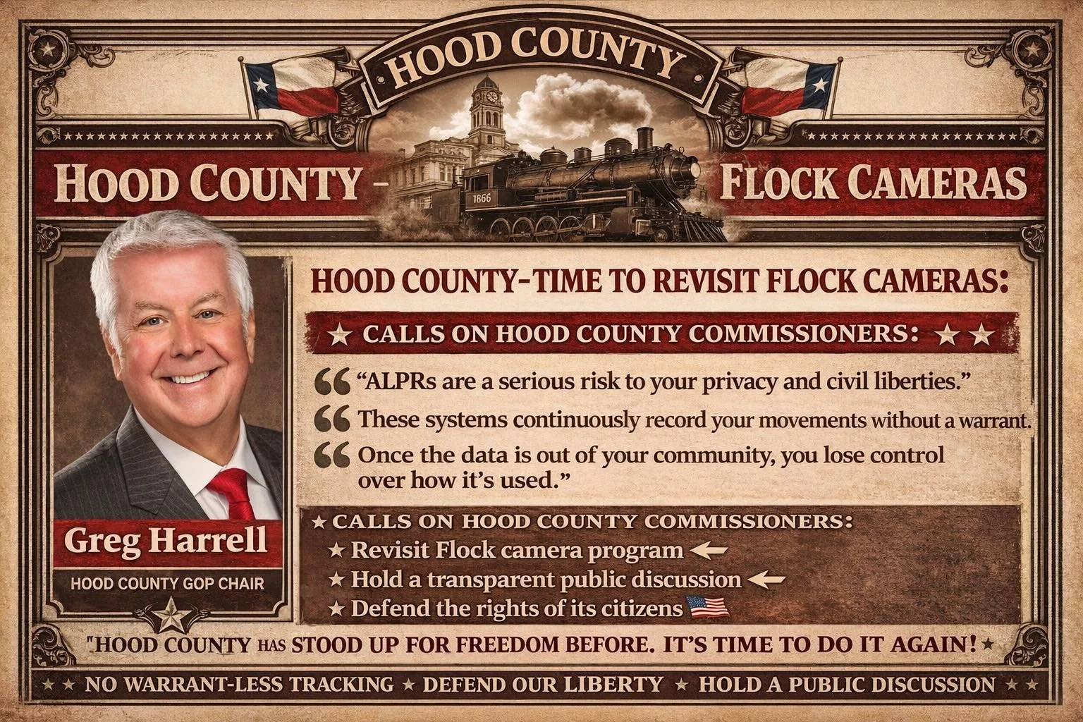 HOOD COUNTY – TIME TO REVISIT FLOCK CAMERAS