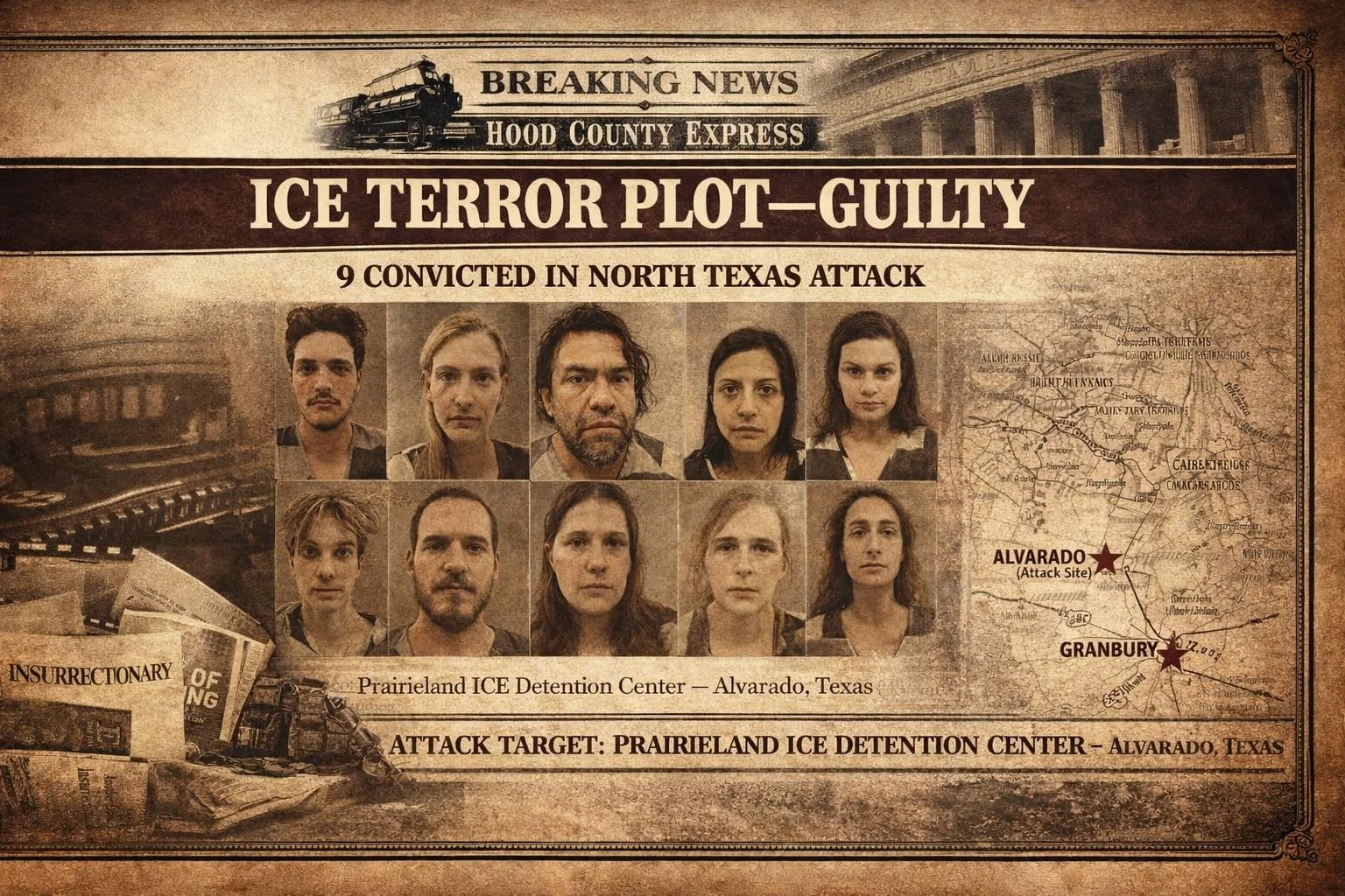 JURY CONVICTS NINE IN NORTH TEXAS ICE TERROR PLOT