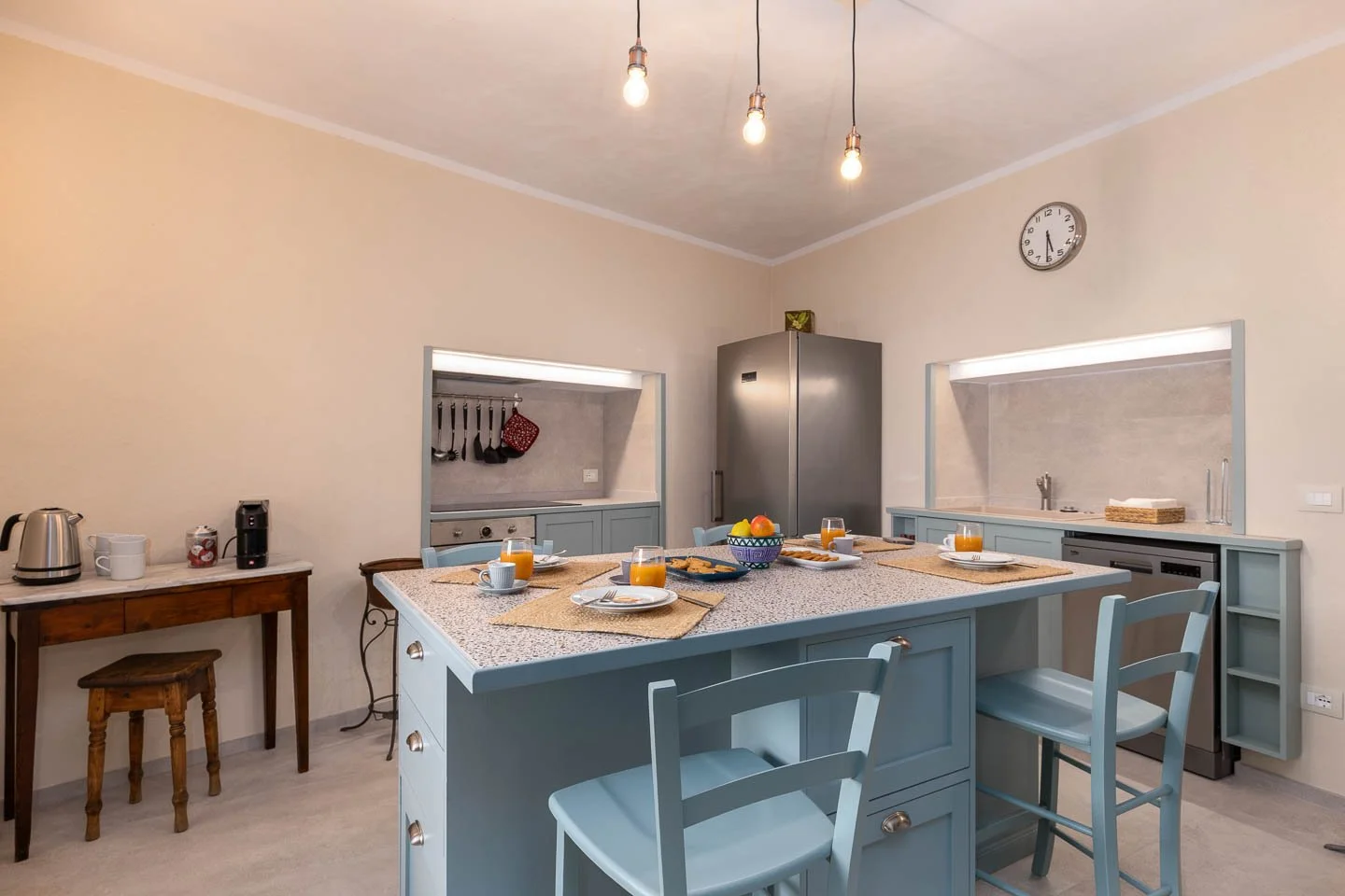 Modern kitchen in a high-end holiday apartment in the historic center of San Gimignano