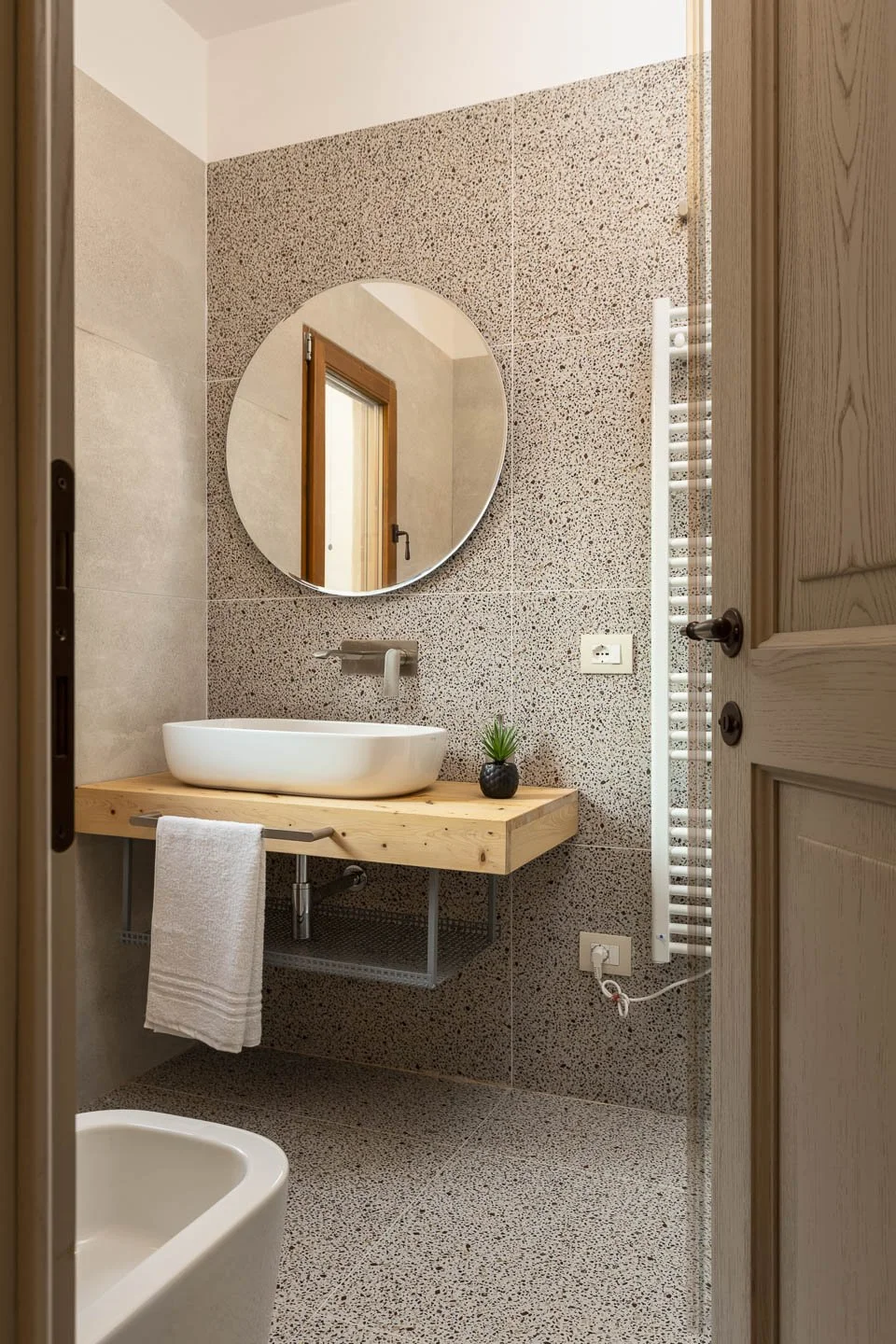 Modern bathroom in a luxury holiday apartment in San Gimignano historic center