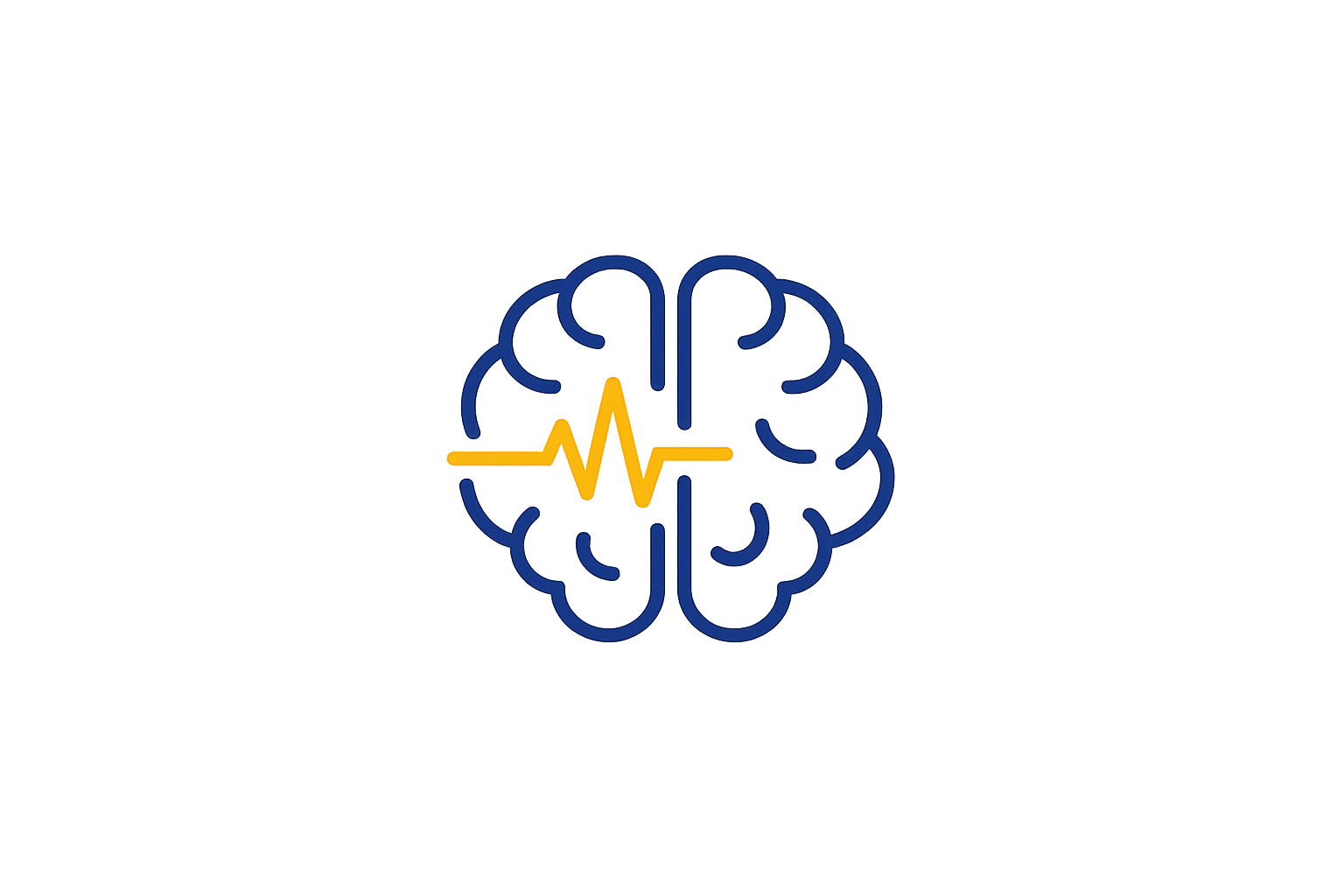 A digital illustration of a human brain with a heartbeat line in the middle, surrounded by abstract colorful digital effects.