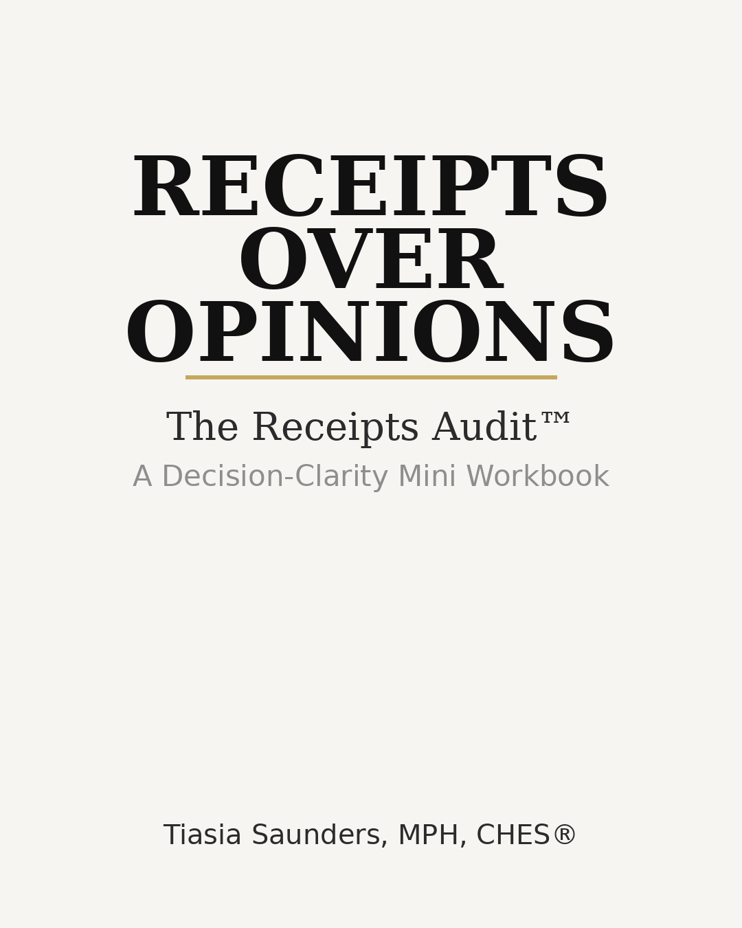 The Receipts Audit Mini-Workbook