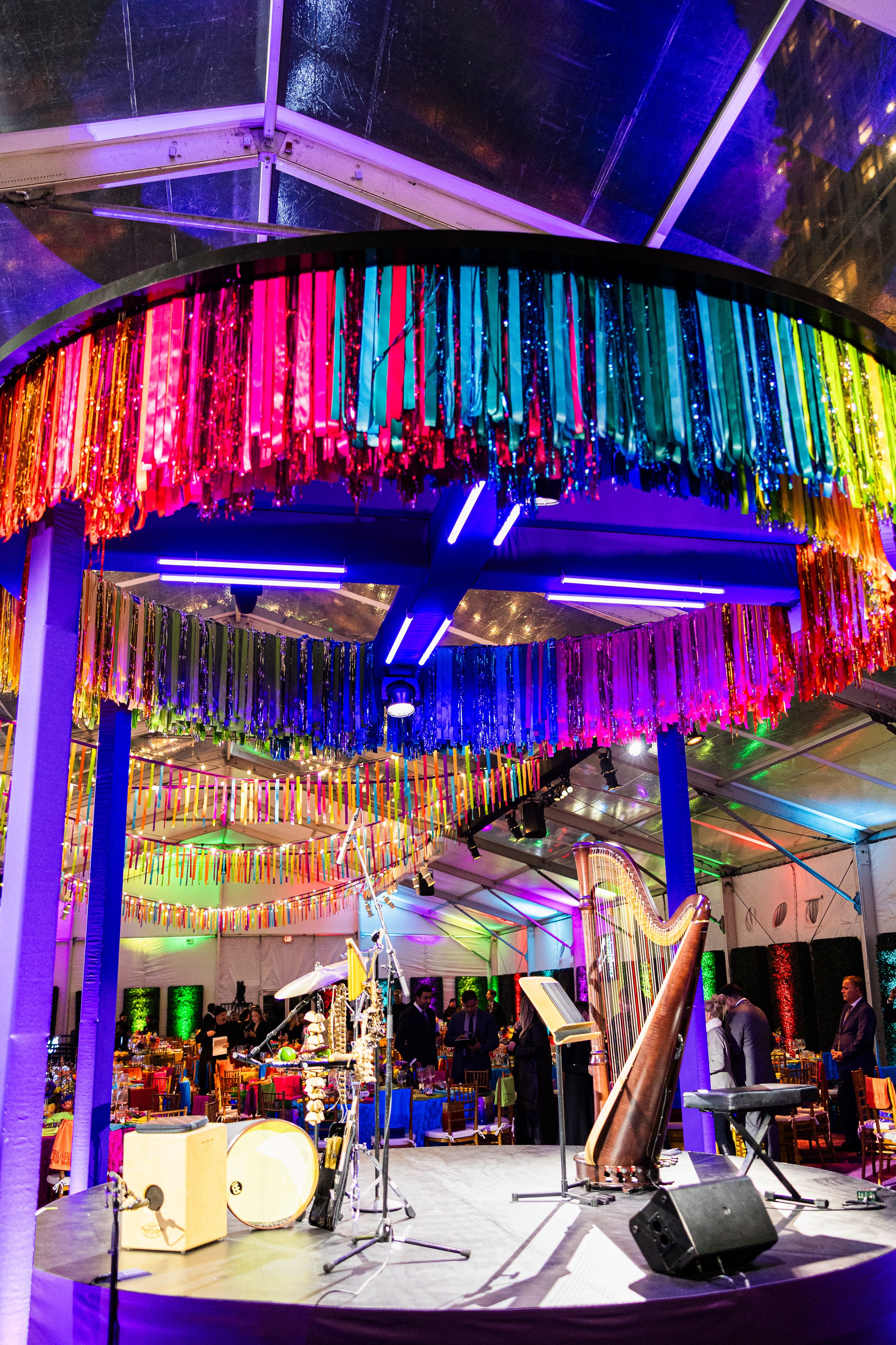 Ribbon & Tinsel Garlands - Color Blocked