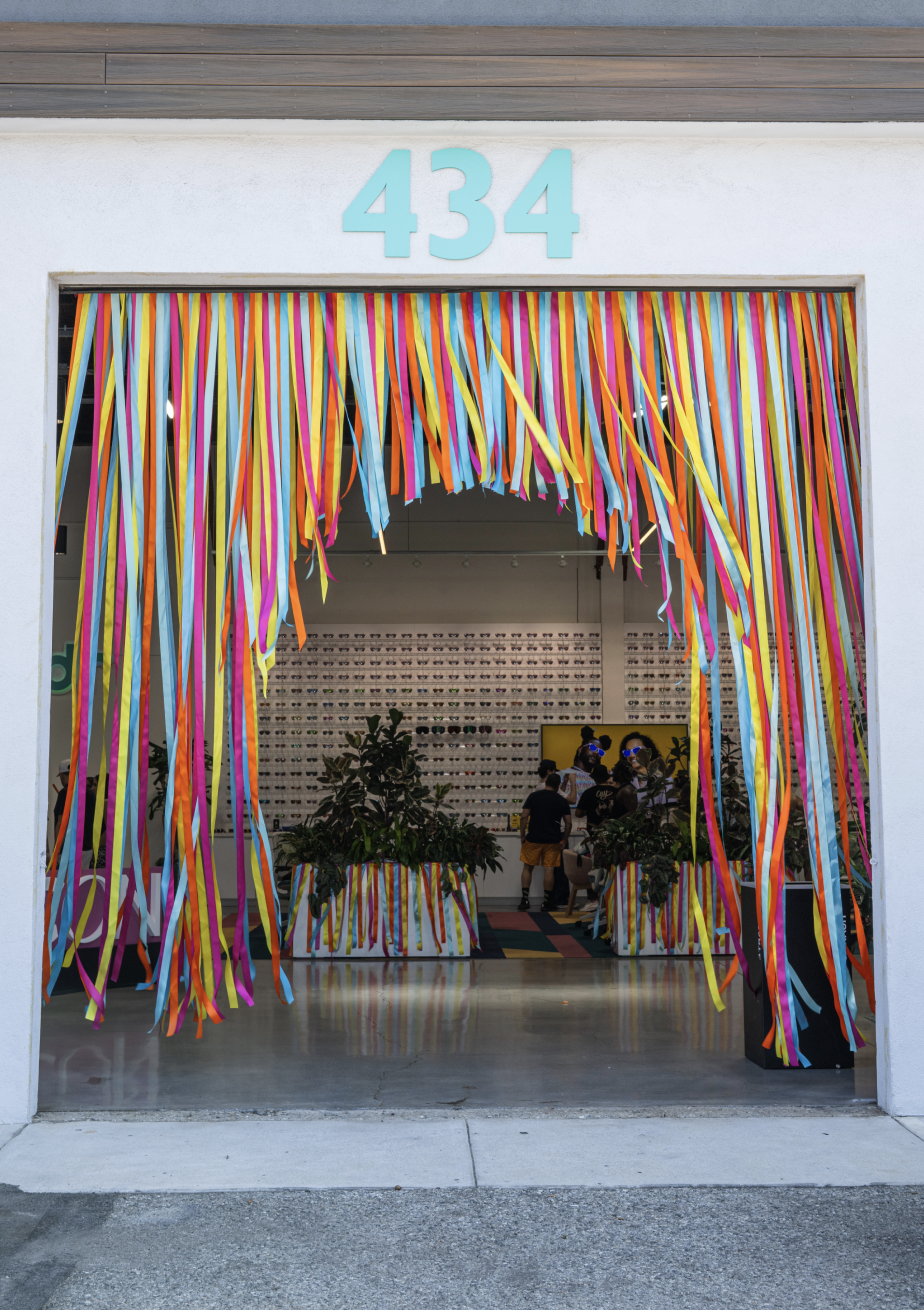 Ribbon Curtain - Bright Multi-Color with Arch Cut Out