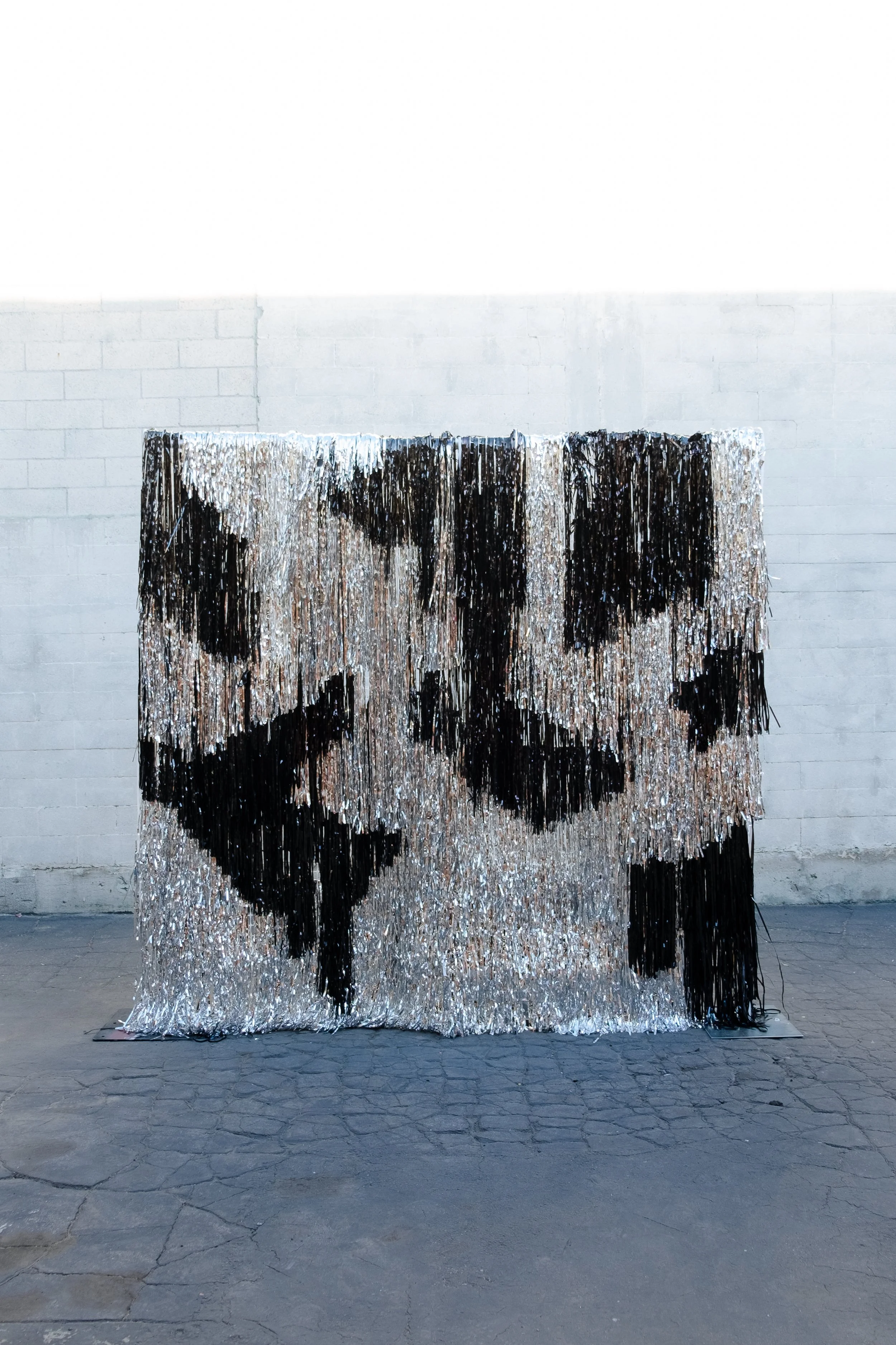 Tinsel Backdrop - Black & Silver Disco