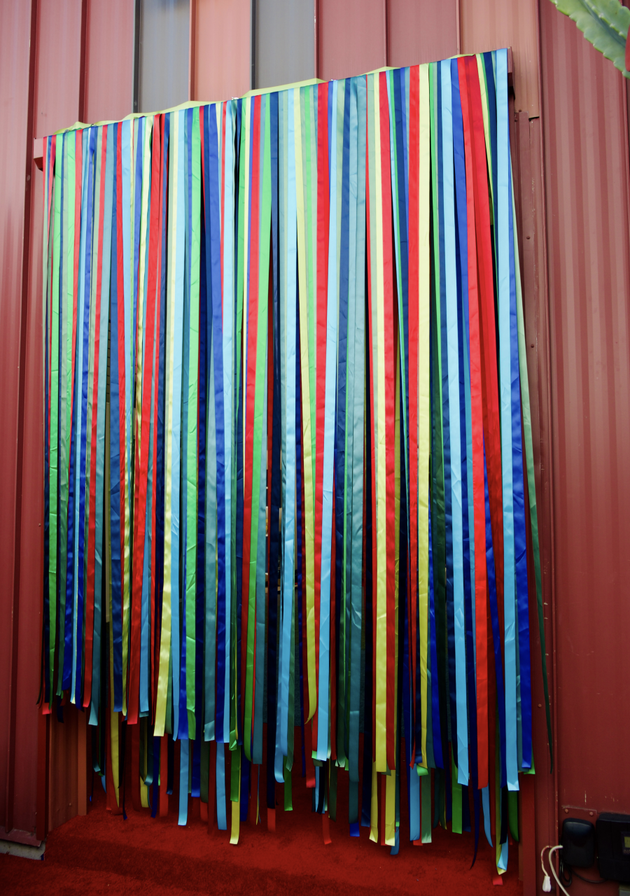 Ribbon Curtain - Red, Blue, Green