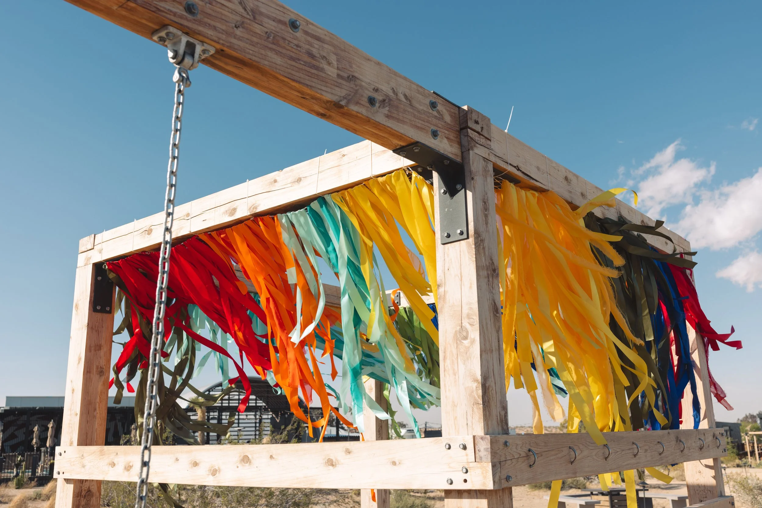 Ribbon & Fabric Ceiling Garlands - Rainbow