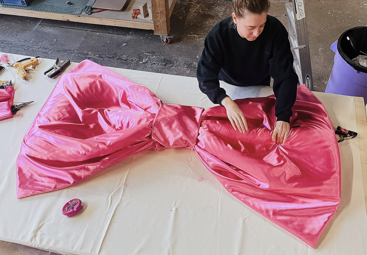 Large Pink Satin Bow