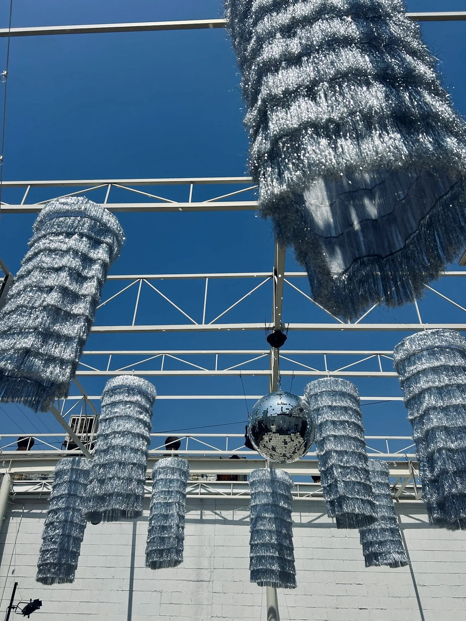 Tinsel Fabric Chandeliers - Silver