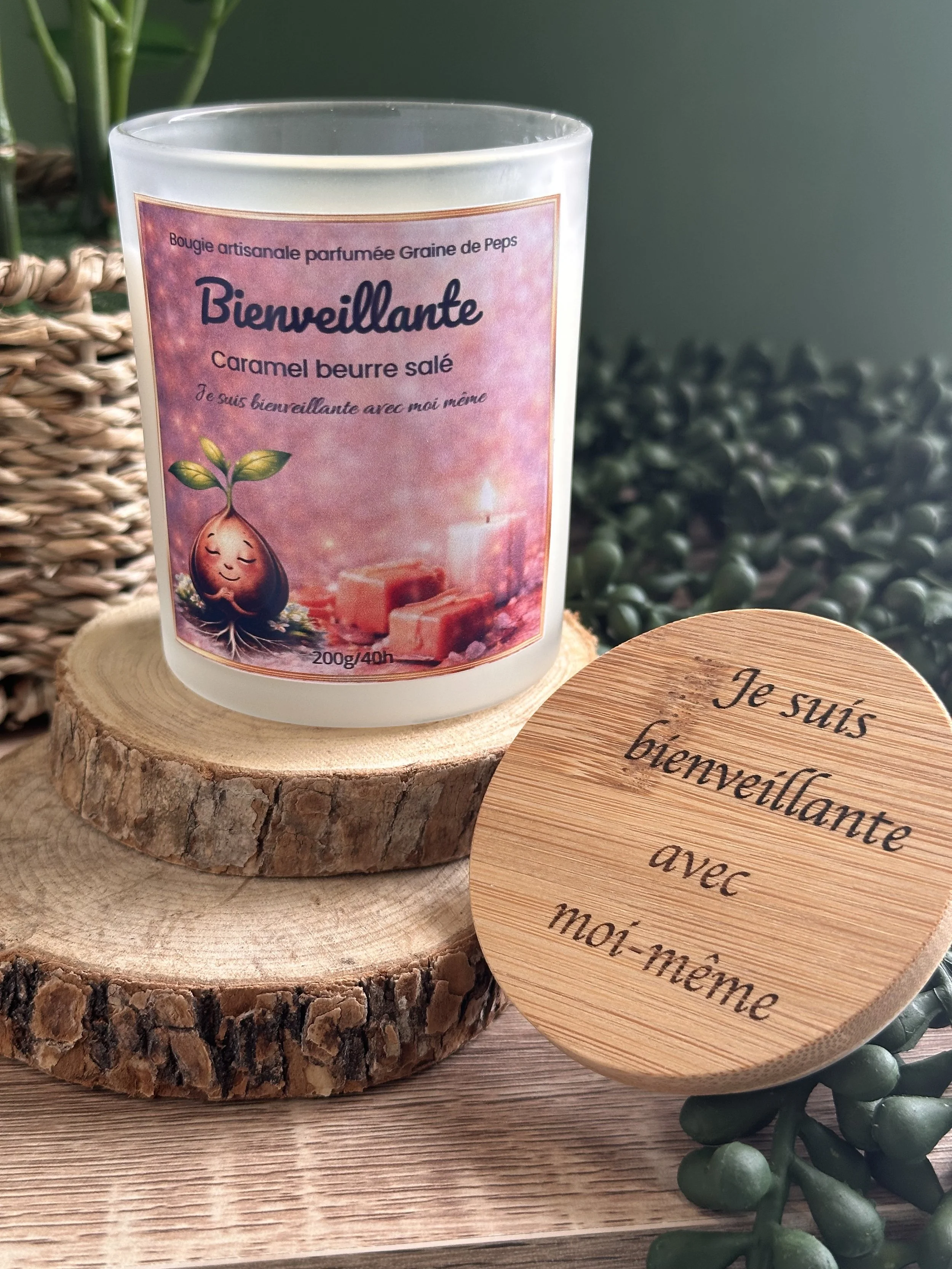 Bougie parfumée Bienveillante - Caramel beurre salé  Collection reprogrammation sensorielle