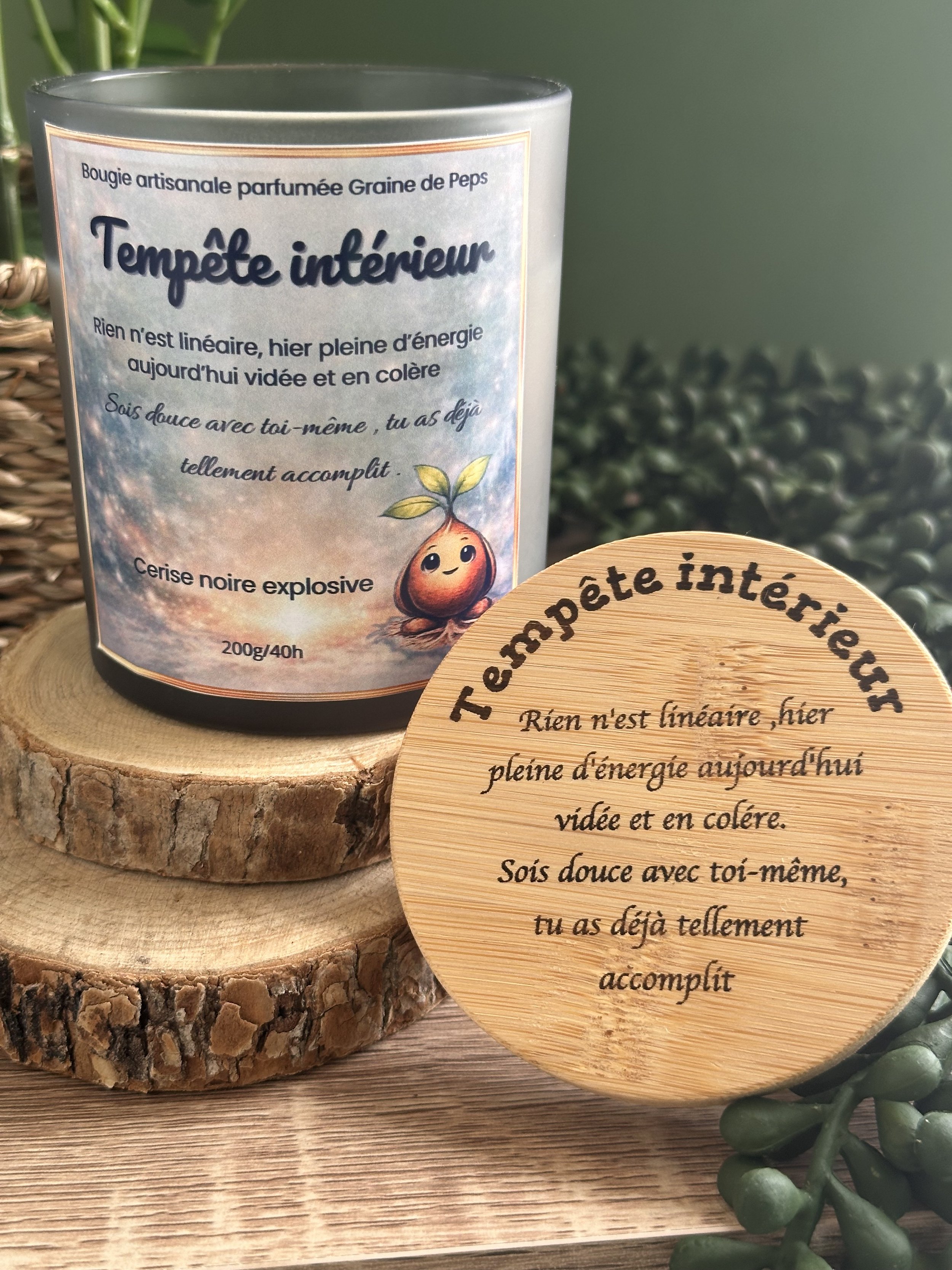 Bougie parfumée Tempête Intérieure - Cerise noire explosive  Collection accompagnante