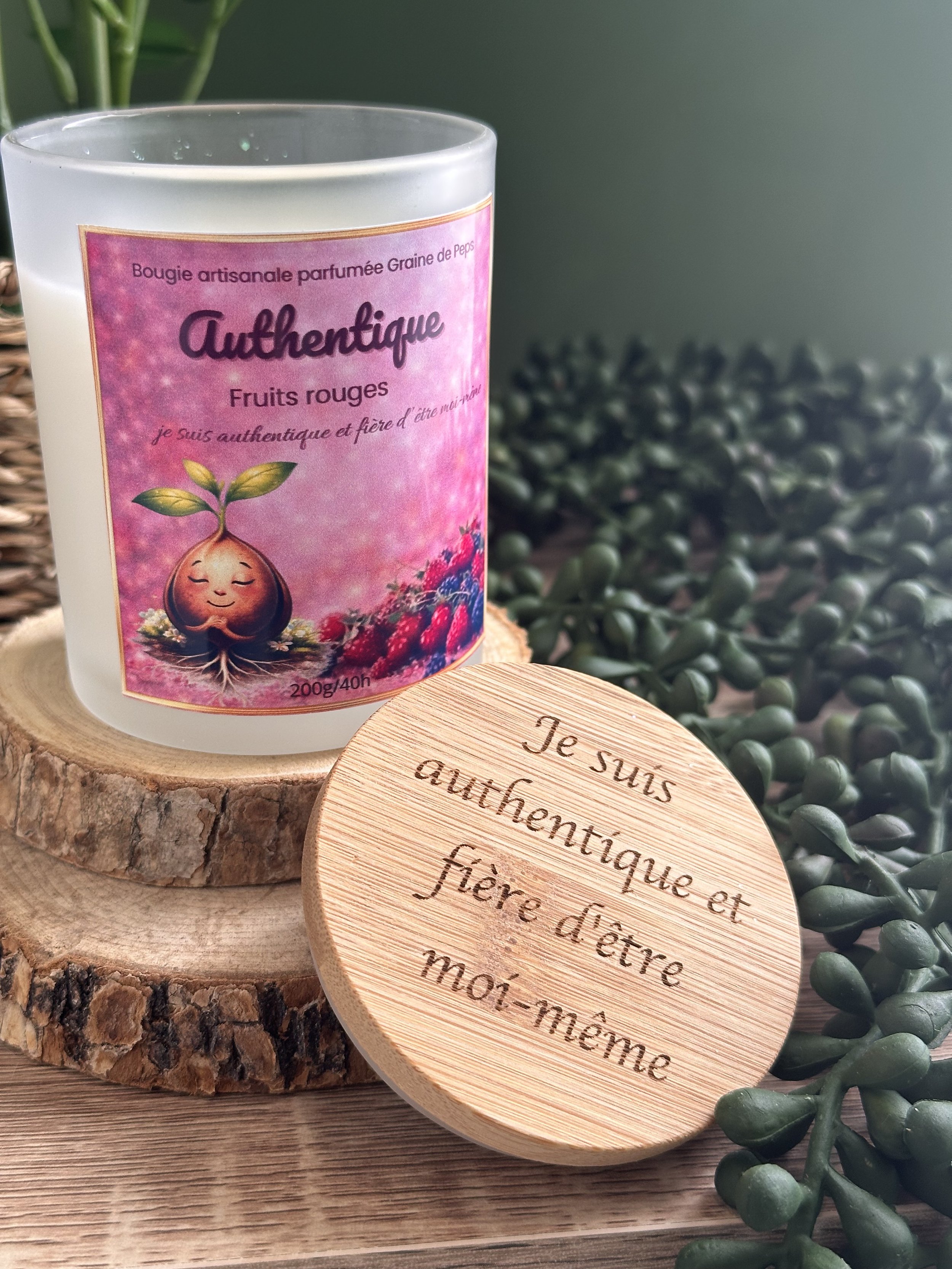 bougie parfumée Authentique - Fruits rouges  Collection reprogrammation sensorielle