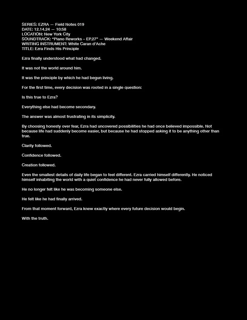 SERIES: EZRA — Field Notes 019