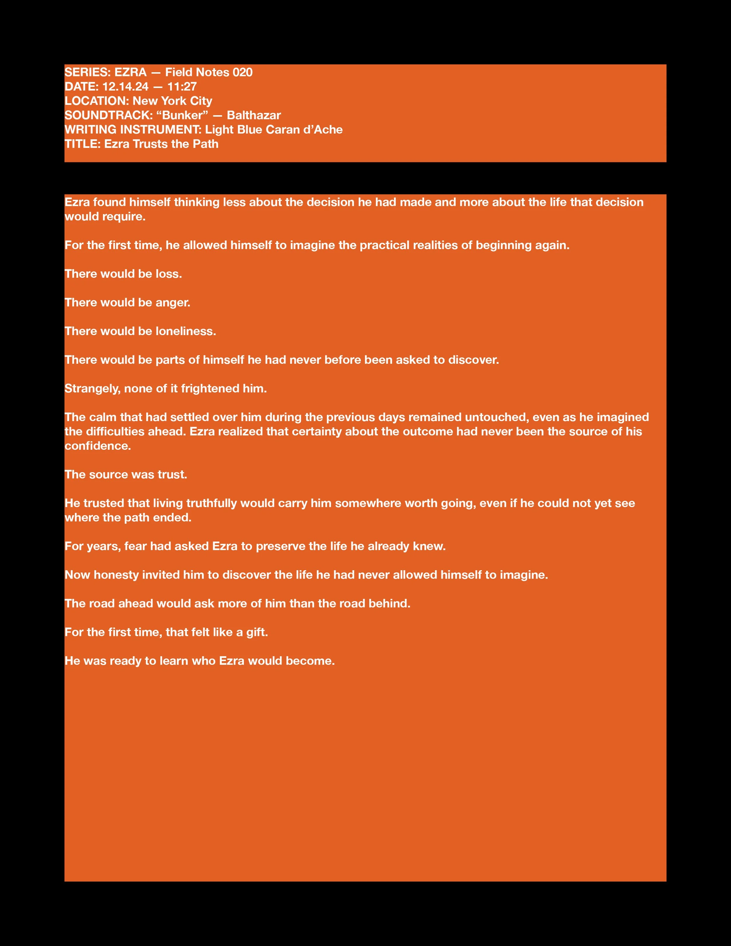 FIELD NOTE: 020