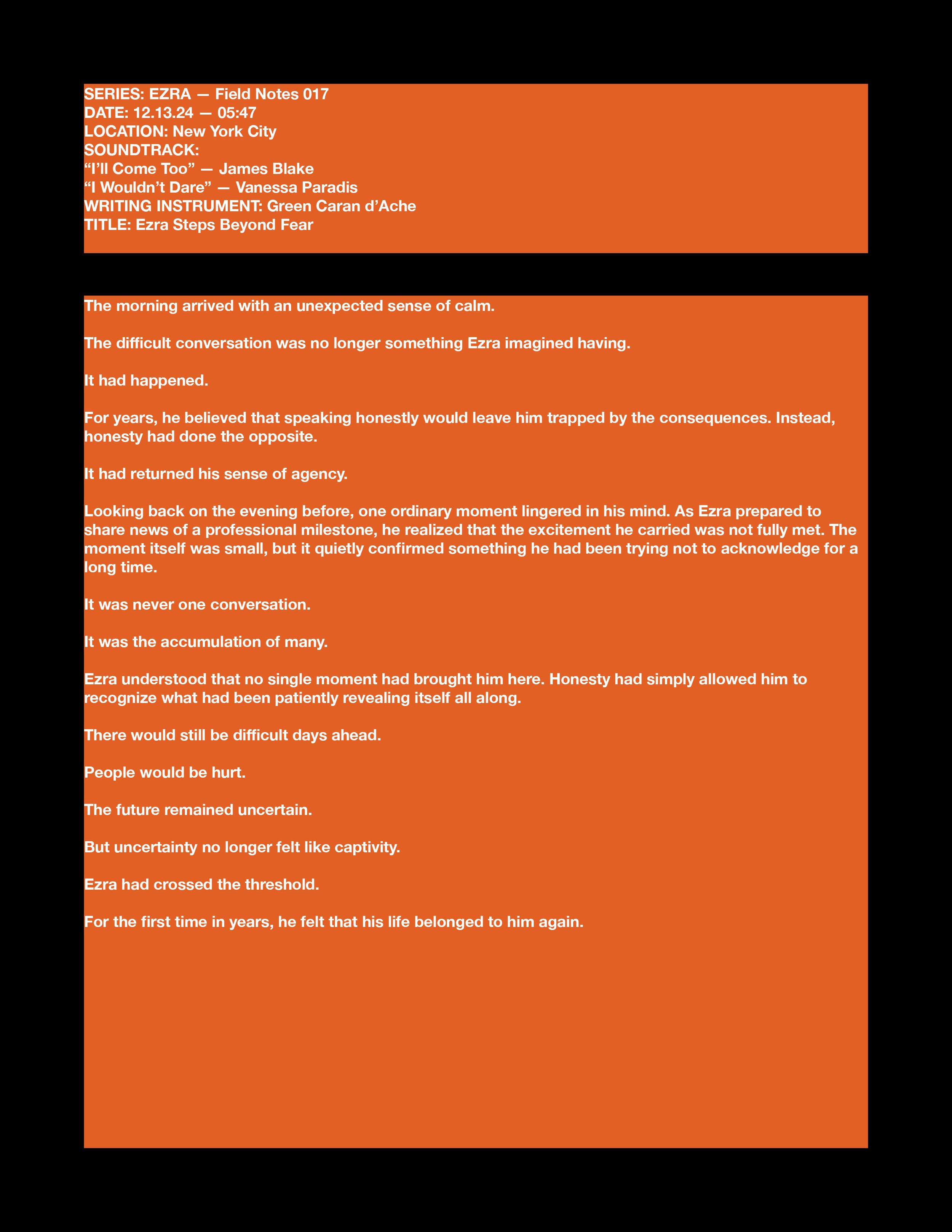 FIELD NOTE: 017
