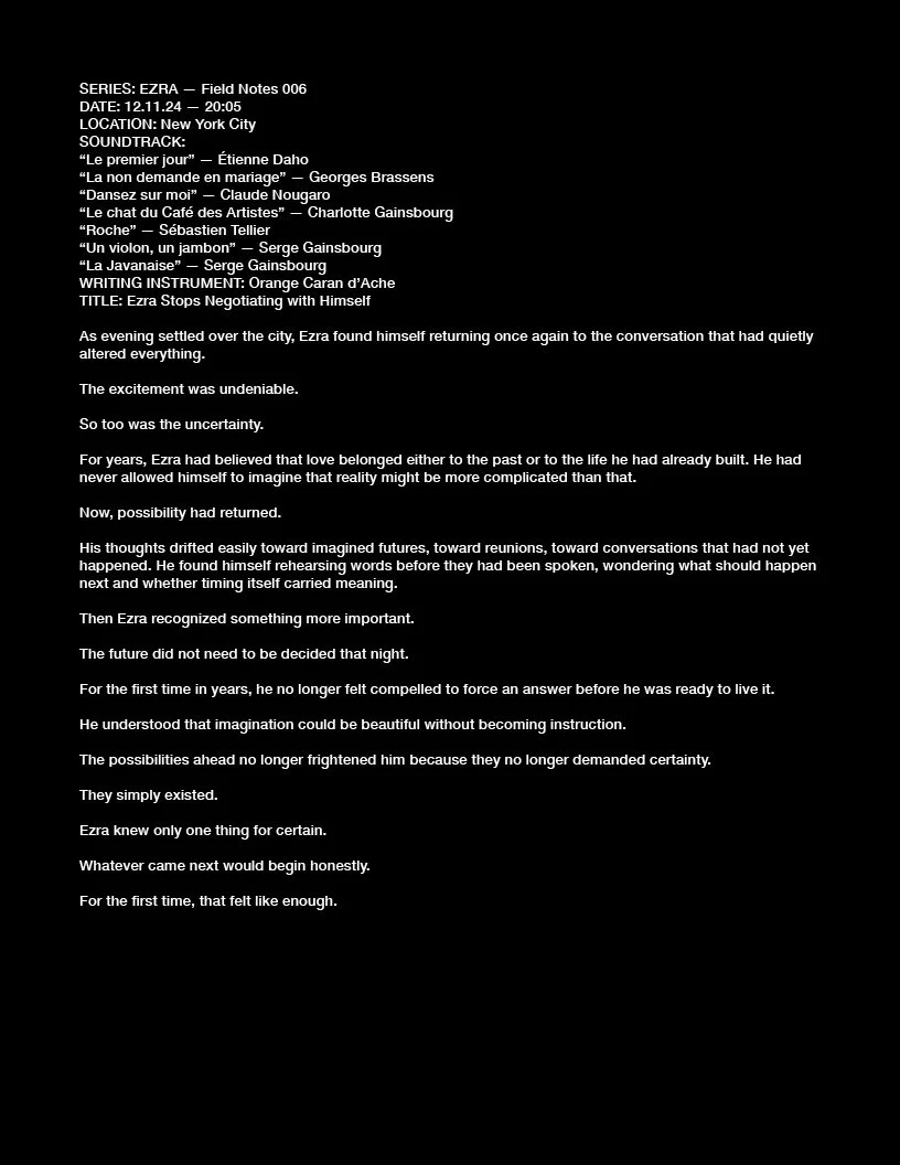 SERIES: EZRA — Field Notes 006