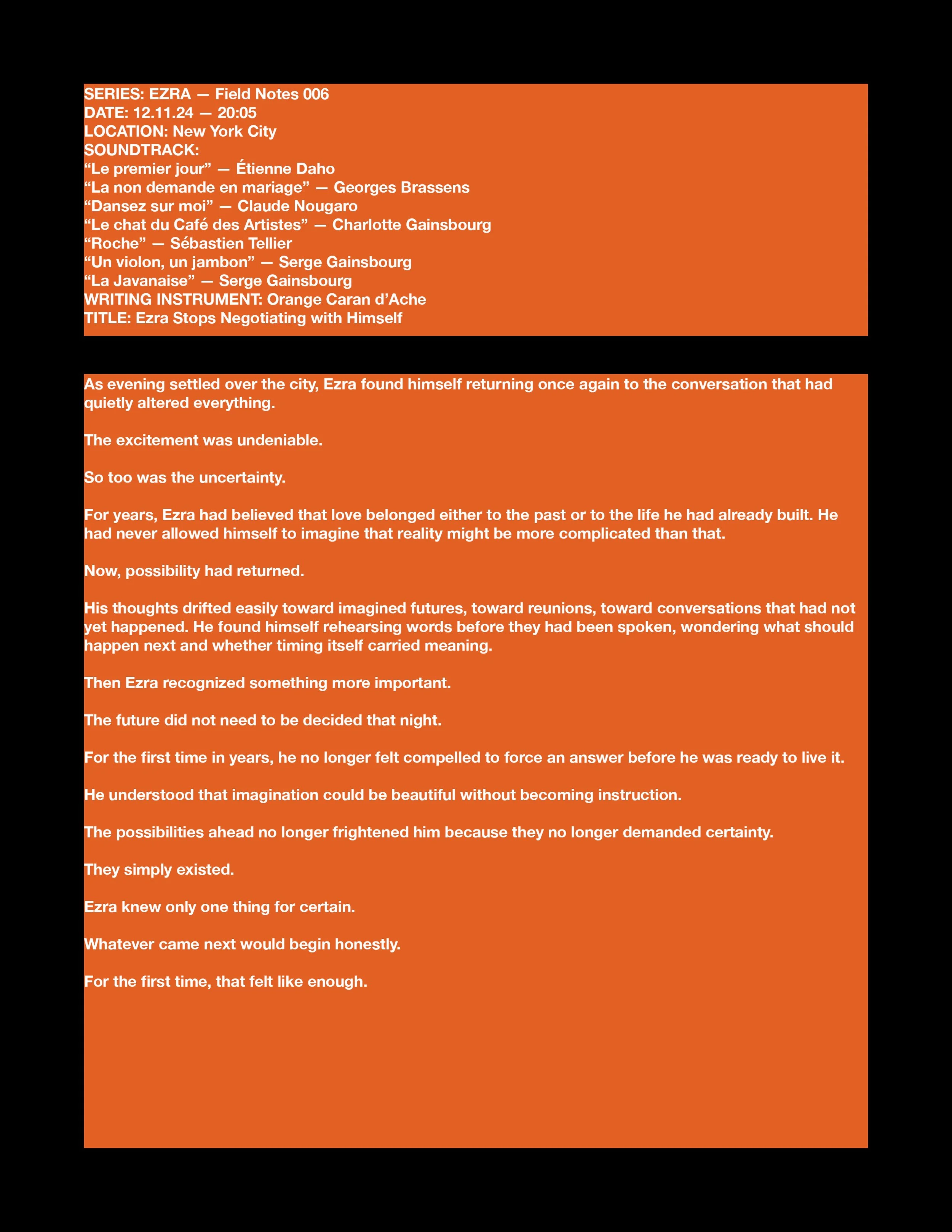 FIELD NOTE: 006