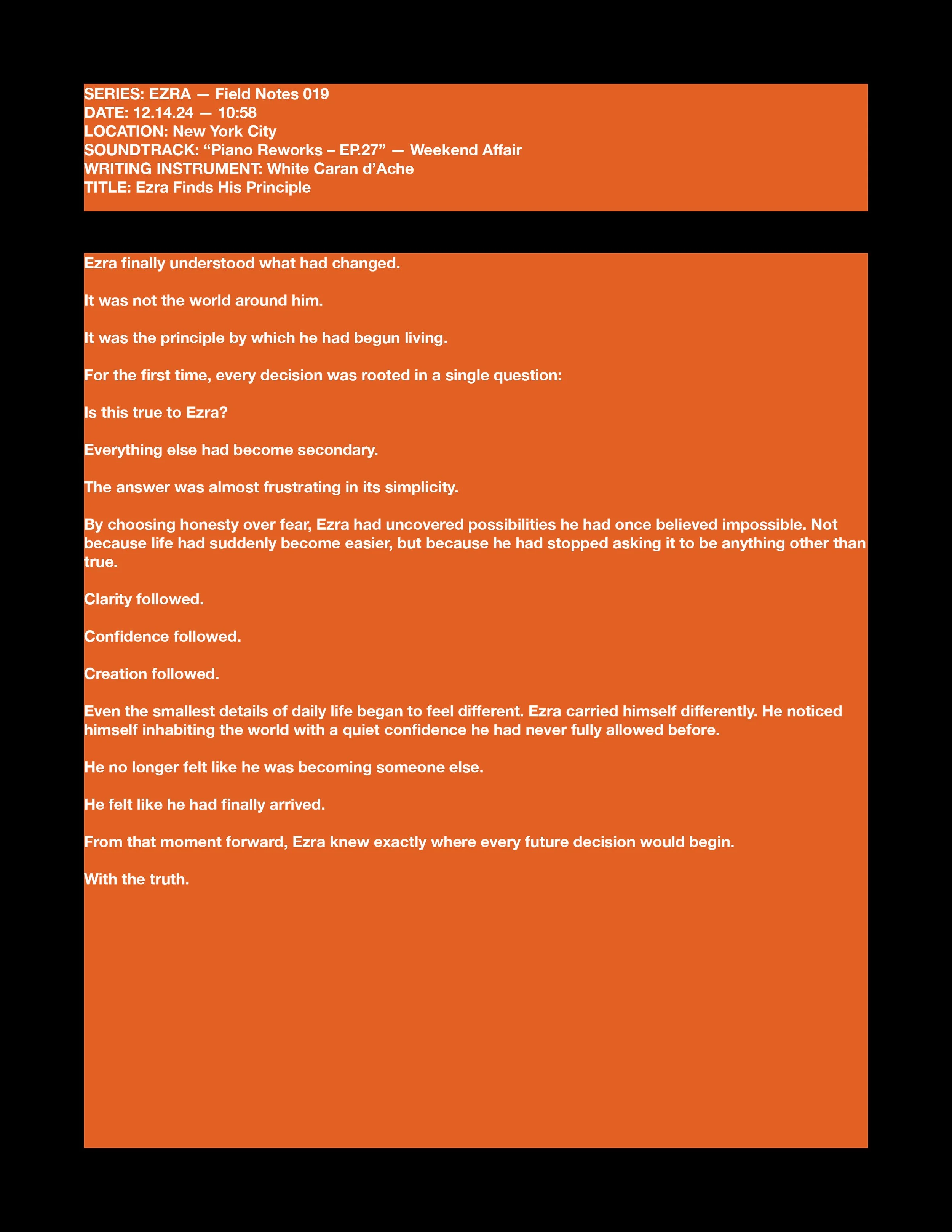 FIELD NOTE: 019