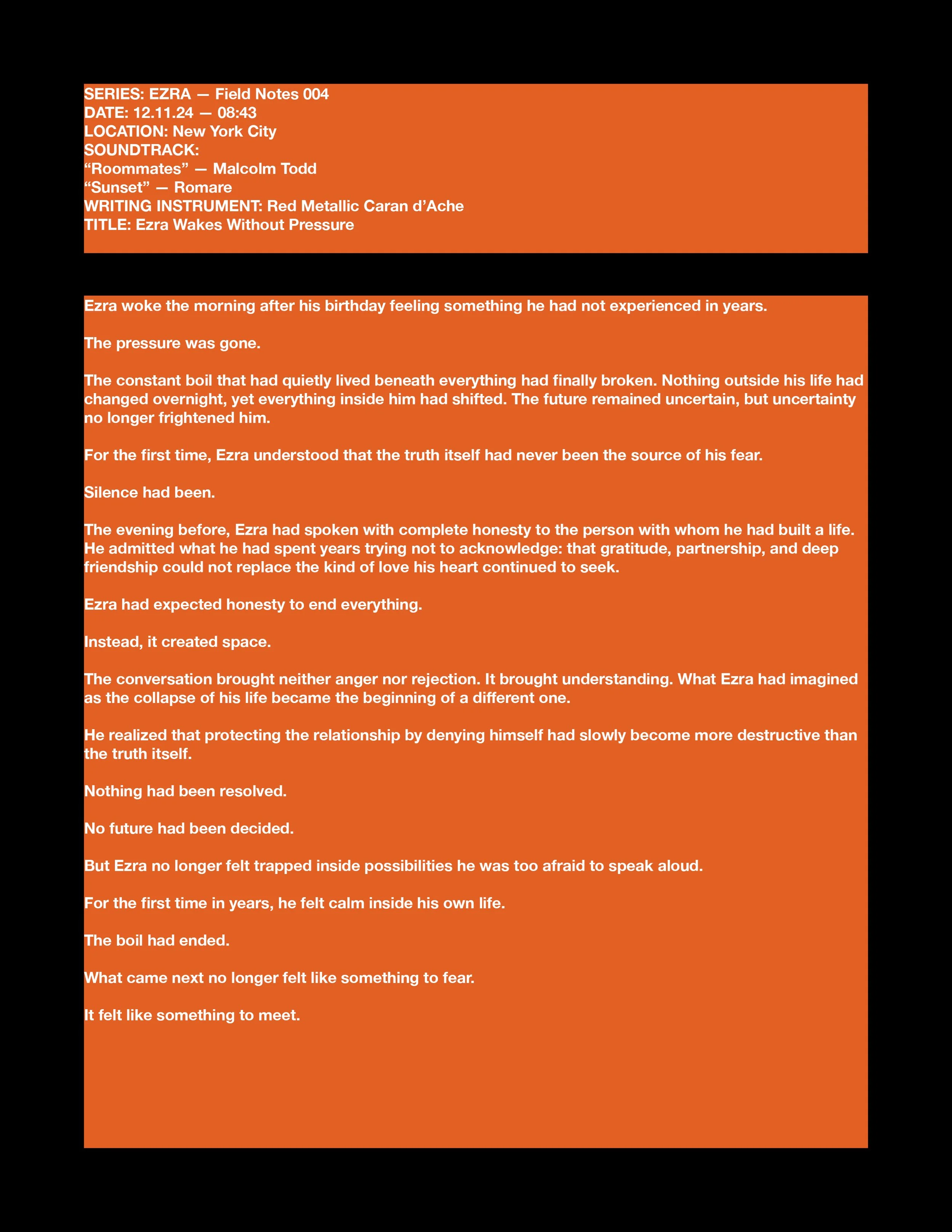 FIELD NOTE: 004