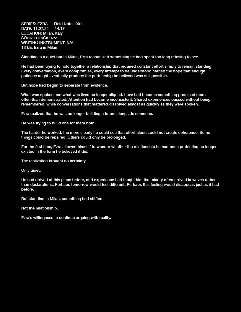 SERIES: EZRA — Field Notes 001