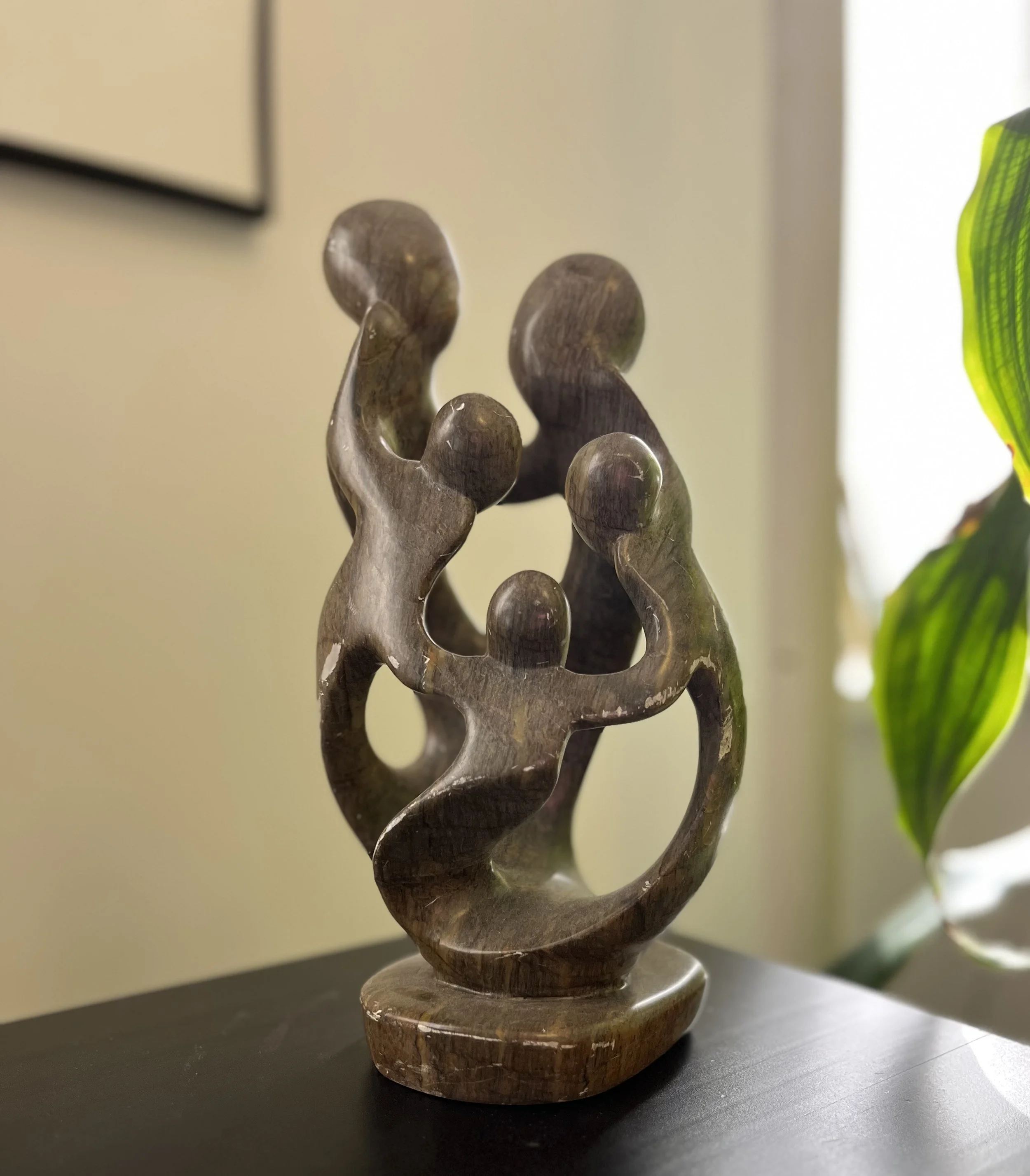 tabletop statue of a family