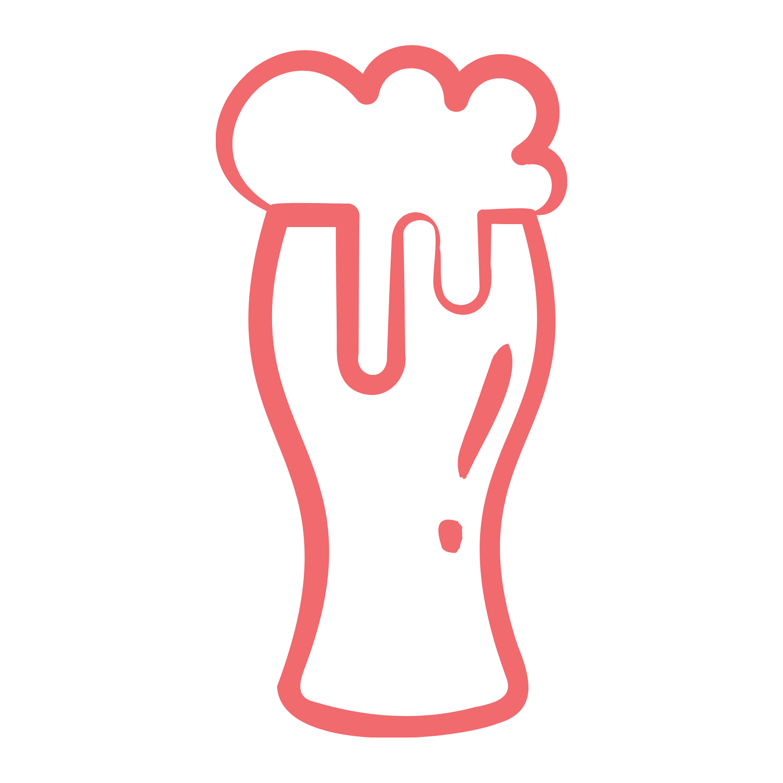 A simple outline drawing of a frothy beverage.