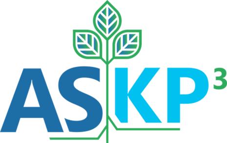 The logo features the words 'ASK' and 'K3' in large blue font, with a green leaf above the 'A' symbolizing growth or environment.
