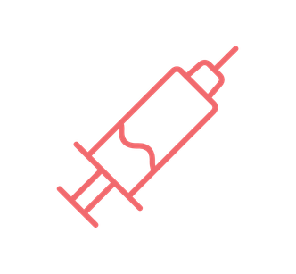 Illustration of a syringe with a needle.