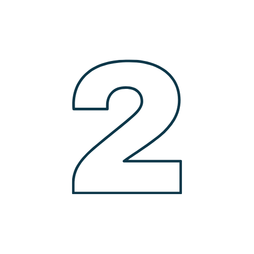 A black background with a large, blue outline number 2 in the center.